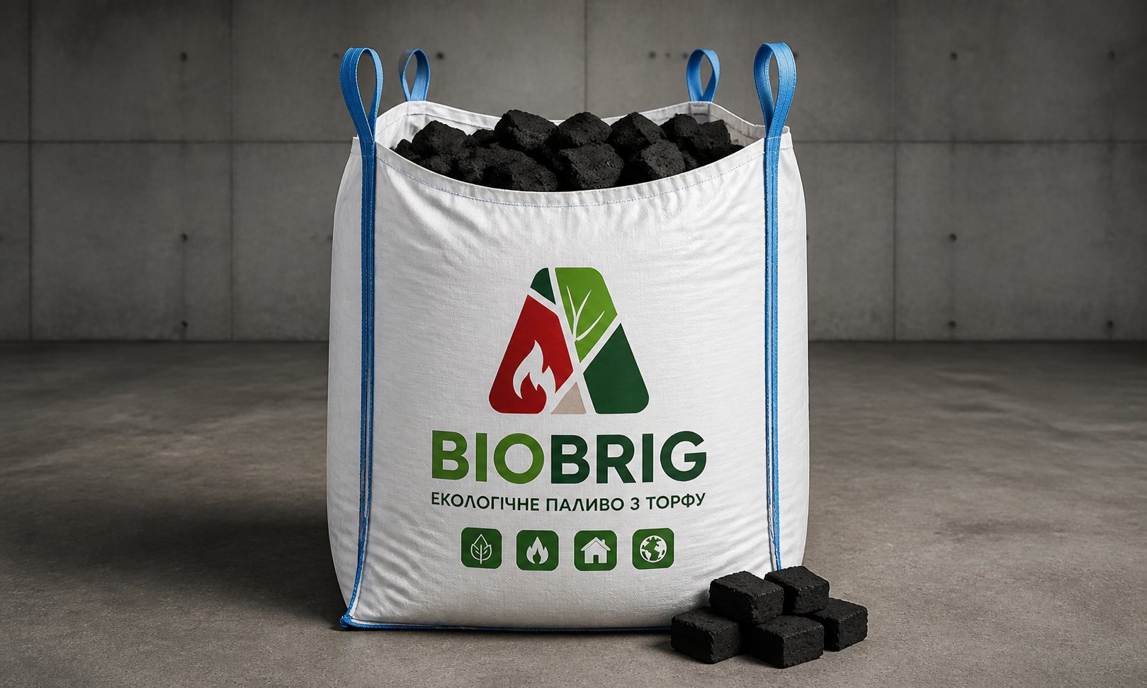 Торфобрикет BioBrig у Big-Bag
